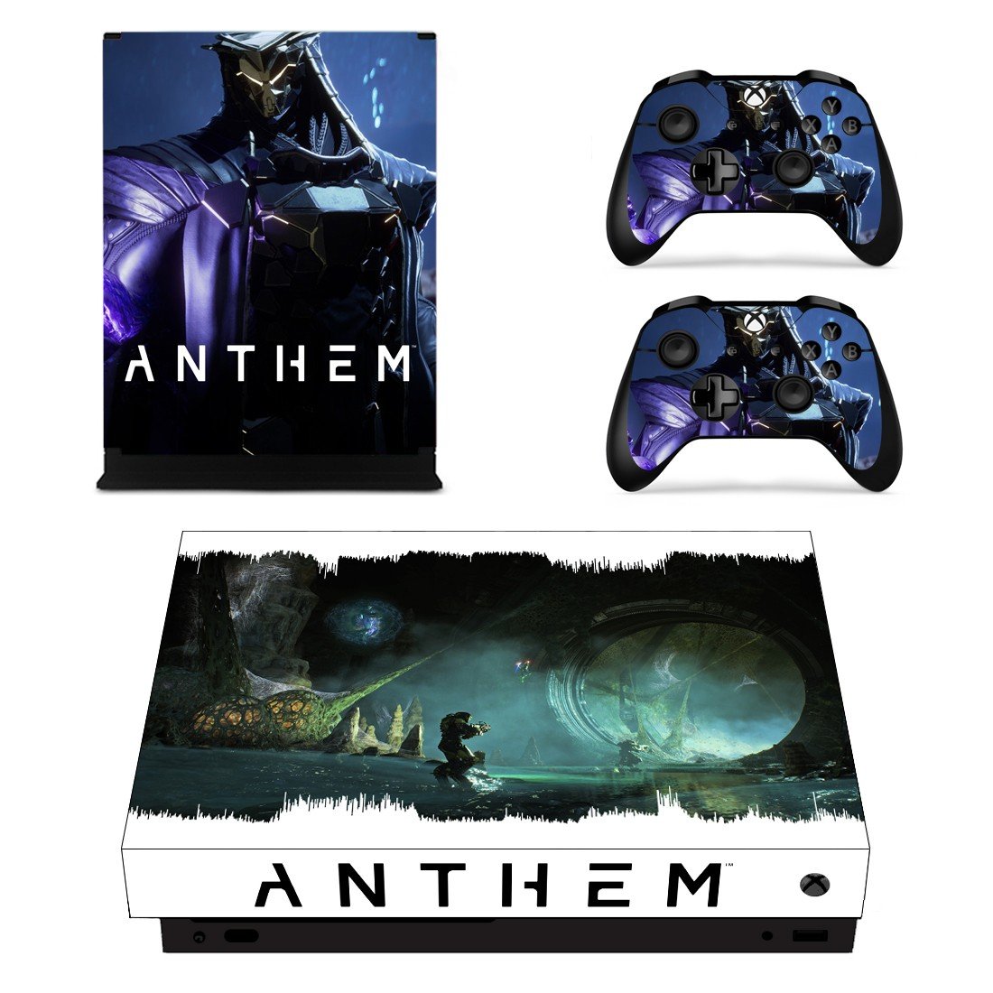 Anthem decal skin sticker for Xbox One X console and controllers