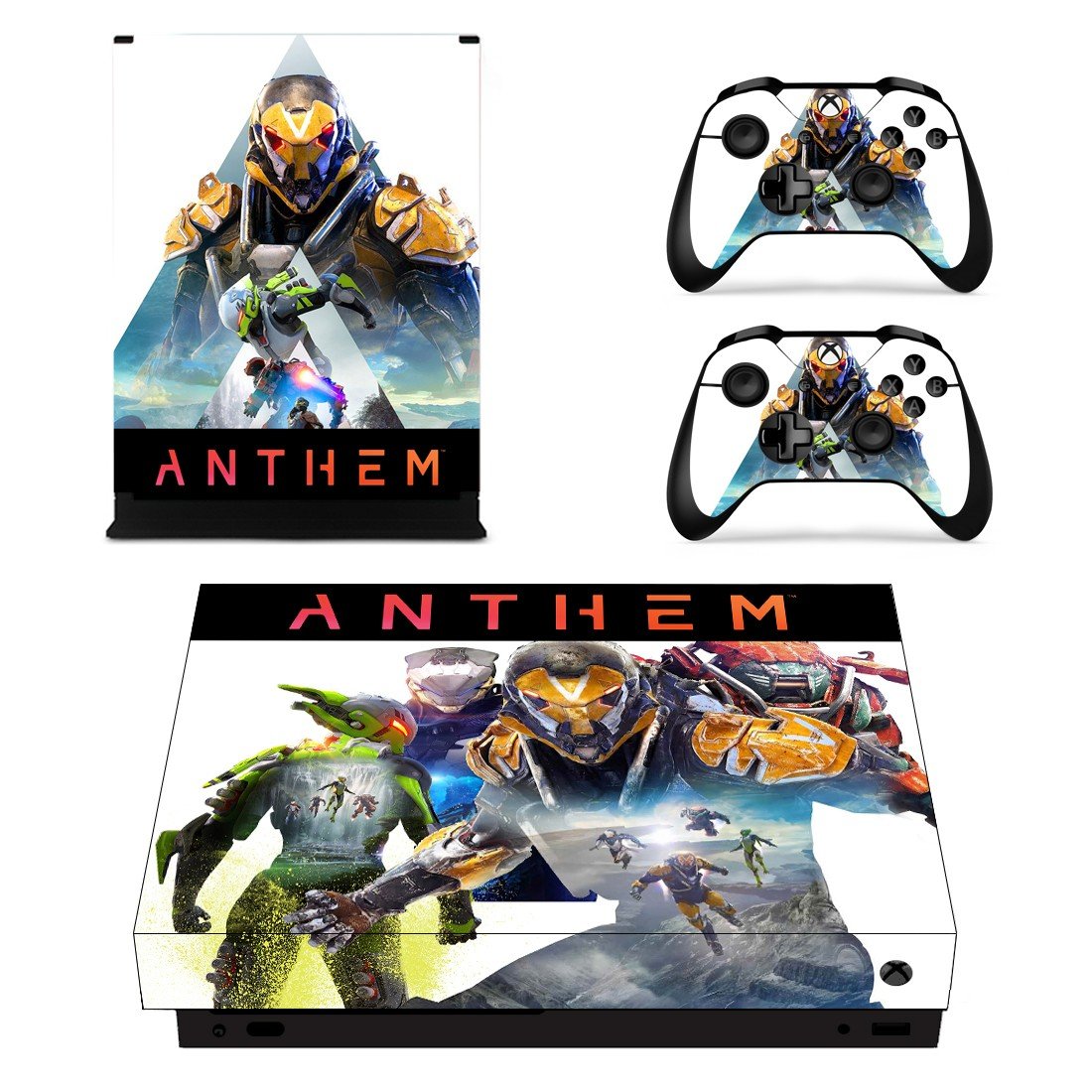 Anthem decal skin sticker for Xbox One X console and controllers