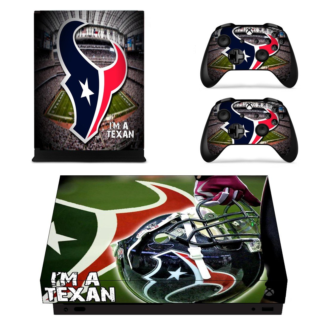 Houston Texans decal skin sticker for Xbox One X console and controllers