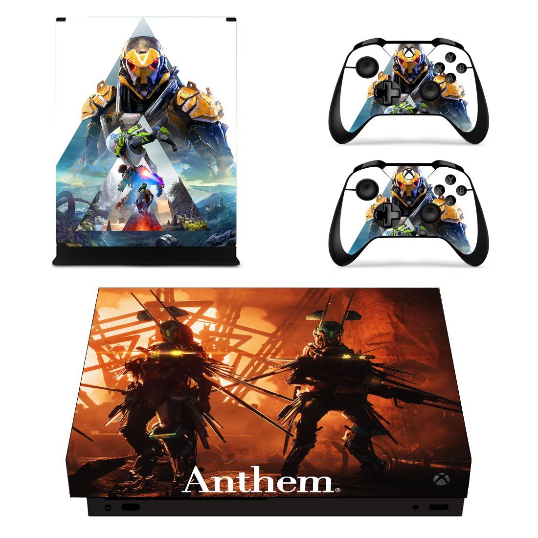 Anthem decal skin sticker for Xbox One X console and controllers