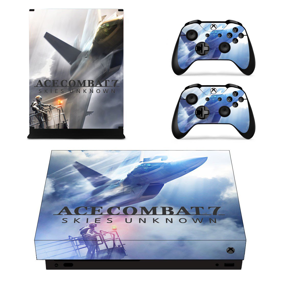 ACE Combat 7 decal skin sticker for Xbox One X console and controllers