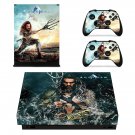 AquaMan decal skin sticker for Xbox One X console and controllers
