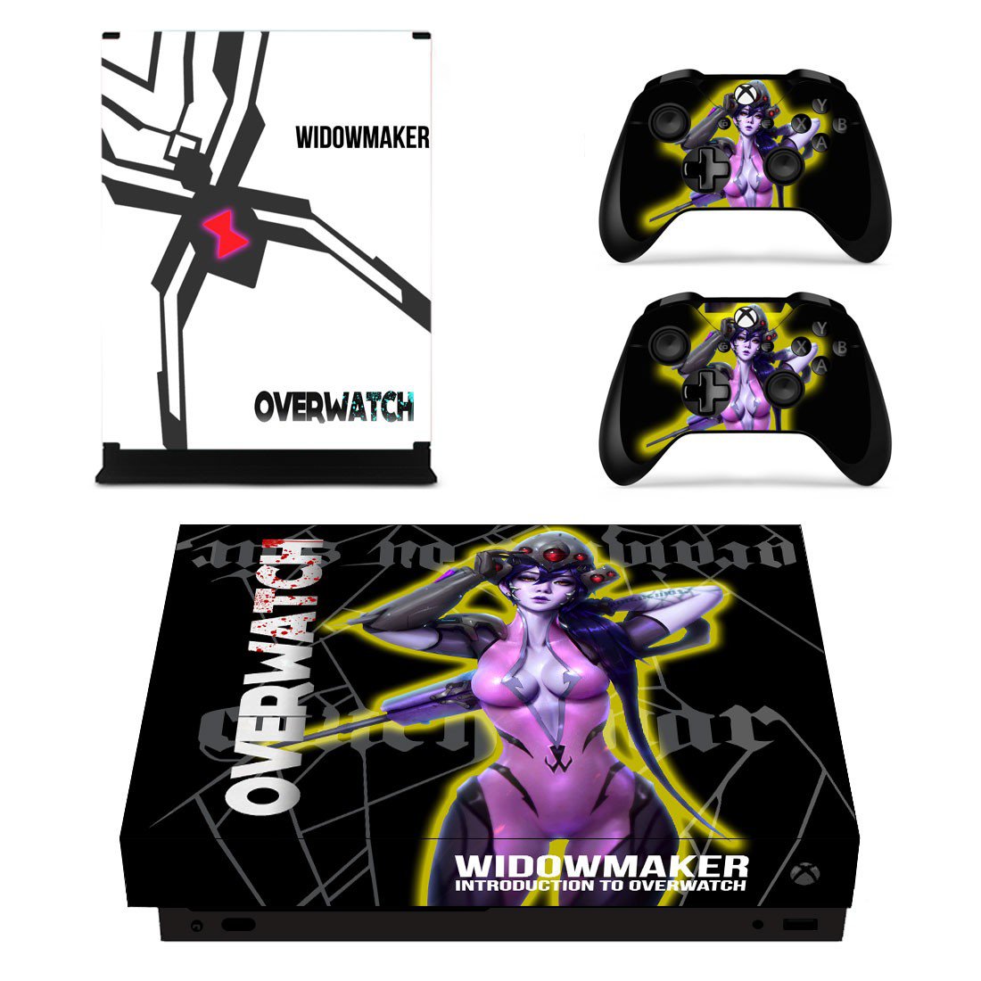 Overwatch widowmaker decal skin sticker for Xbox One X console and controllers