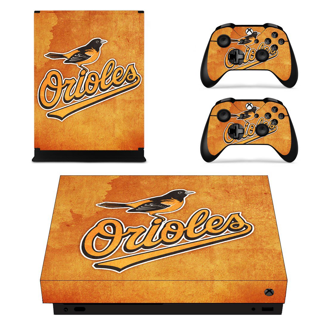 Baltimore Orioles decal skin sticker for Xbox One X console and controllers