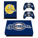 Milwaukee Brewers decal skin sticker for Xbox One X console and controllers