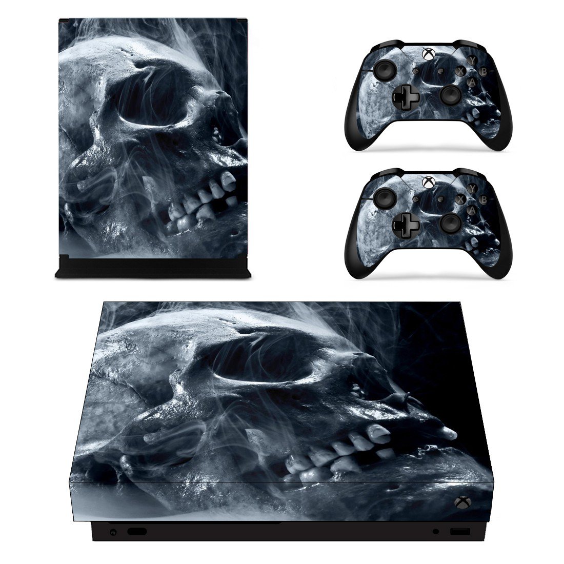 Smoky Skull decal skin sticker for Xbox One X console and controllers