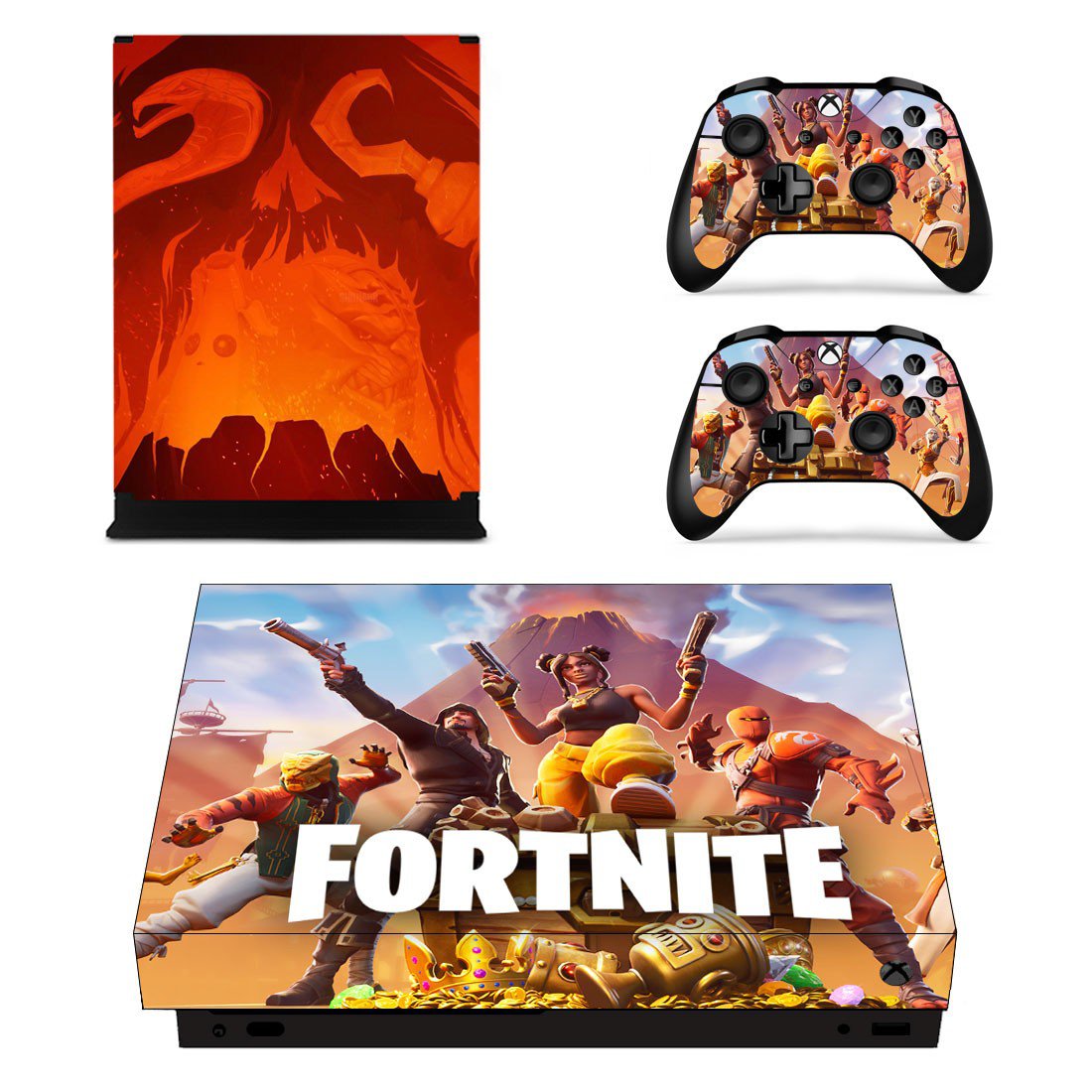 Fortnite decal skin sticker for Xbox One X console and controllers
