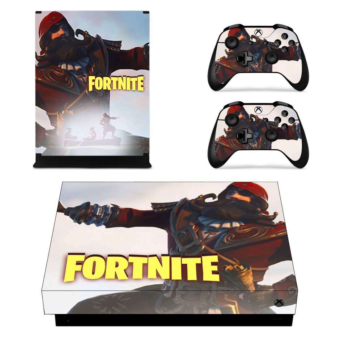 Fortnite decal skin sticker for Xbox One X console and controllers