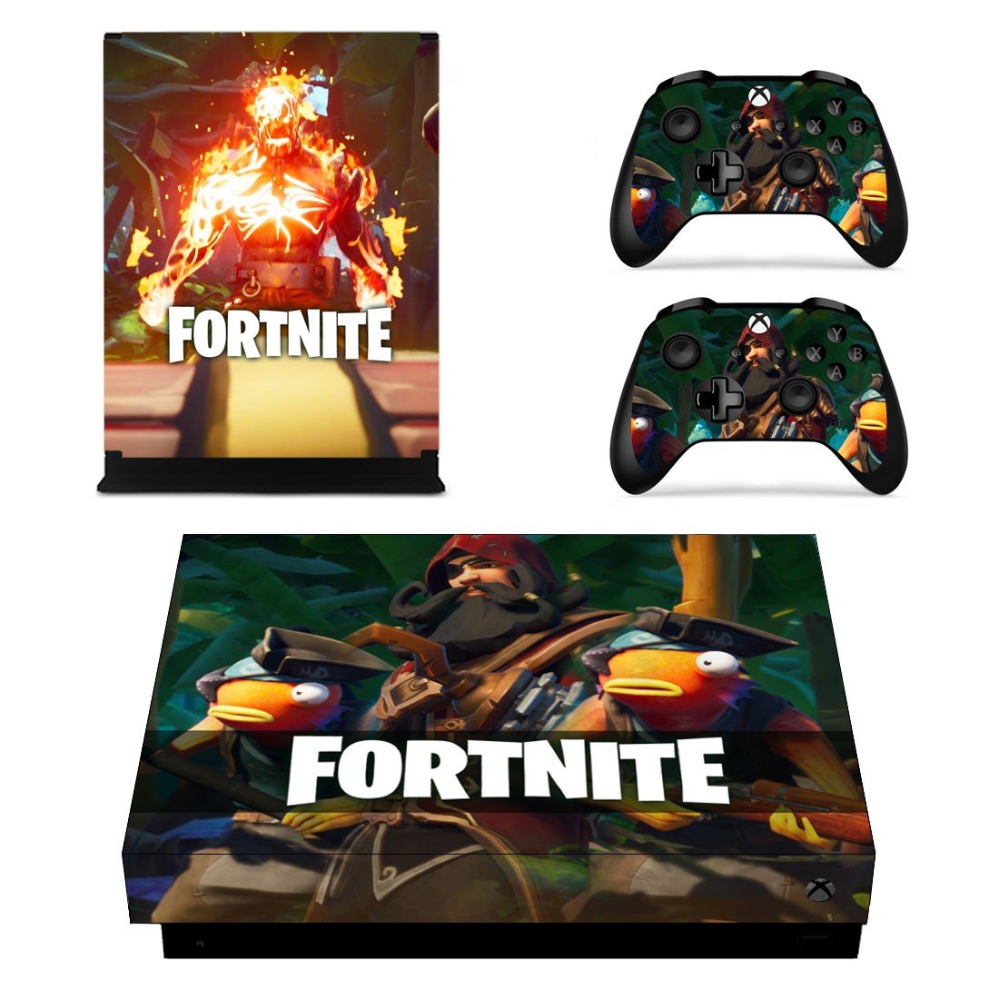 Fortnite decal skin sticker for Xbox One X console and controllers