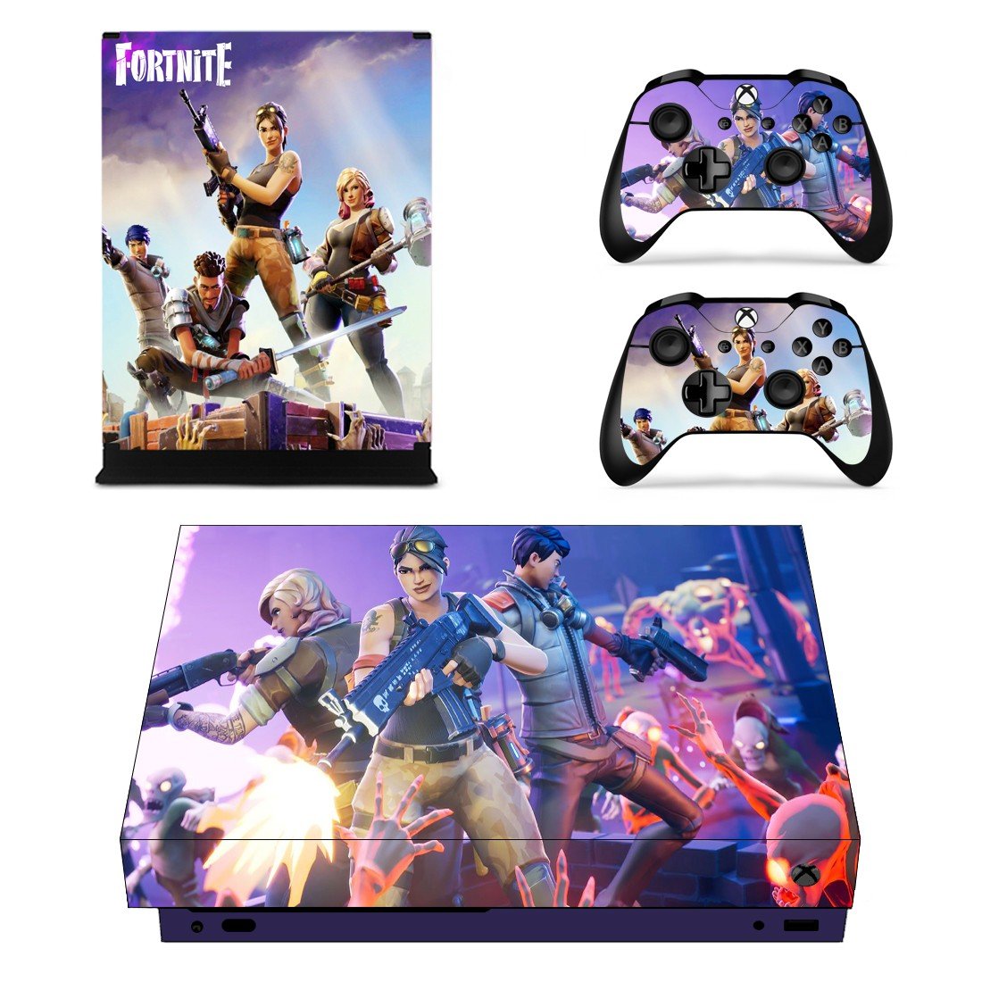 Fortnite decal skin sticker for Xbox One X console and controllers