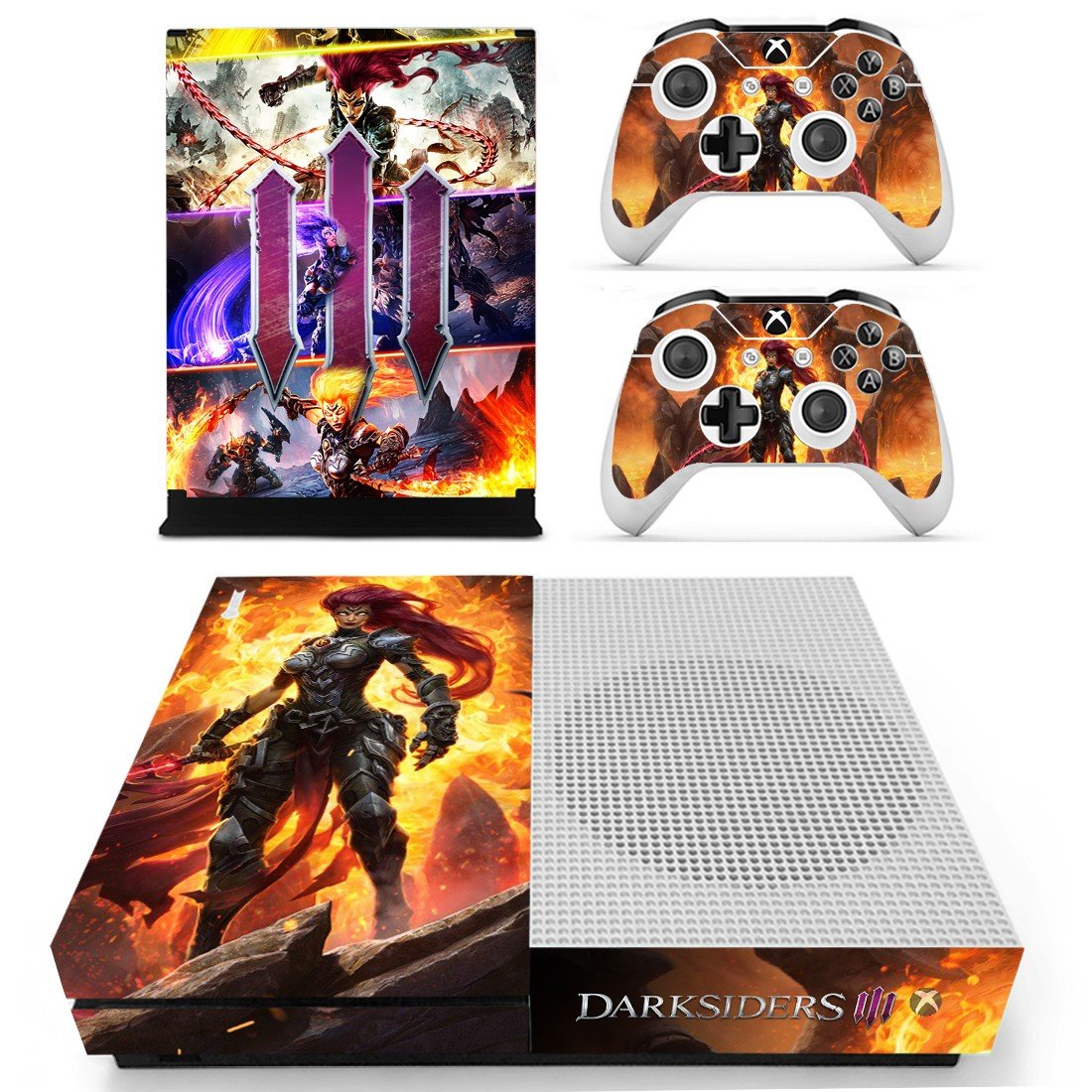 Darksiders 3 decal skin sticker for Xbox One S console and controllers
