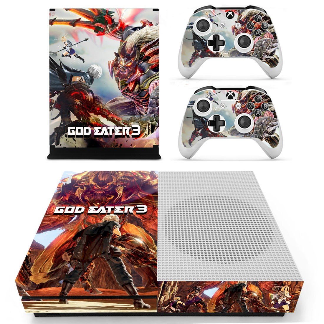 God Eater 3 decal skin sticker for Xbox One S console and controllers