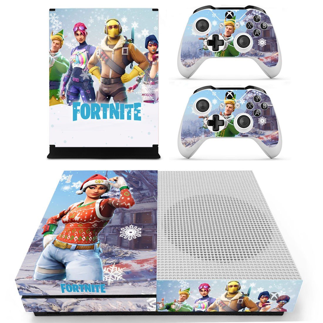 Fortnite decal skin sticker for Xbox One S console and controllers