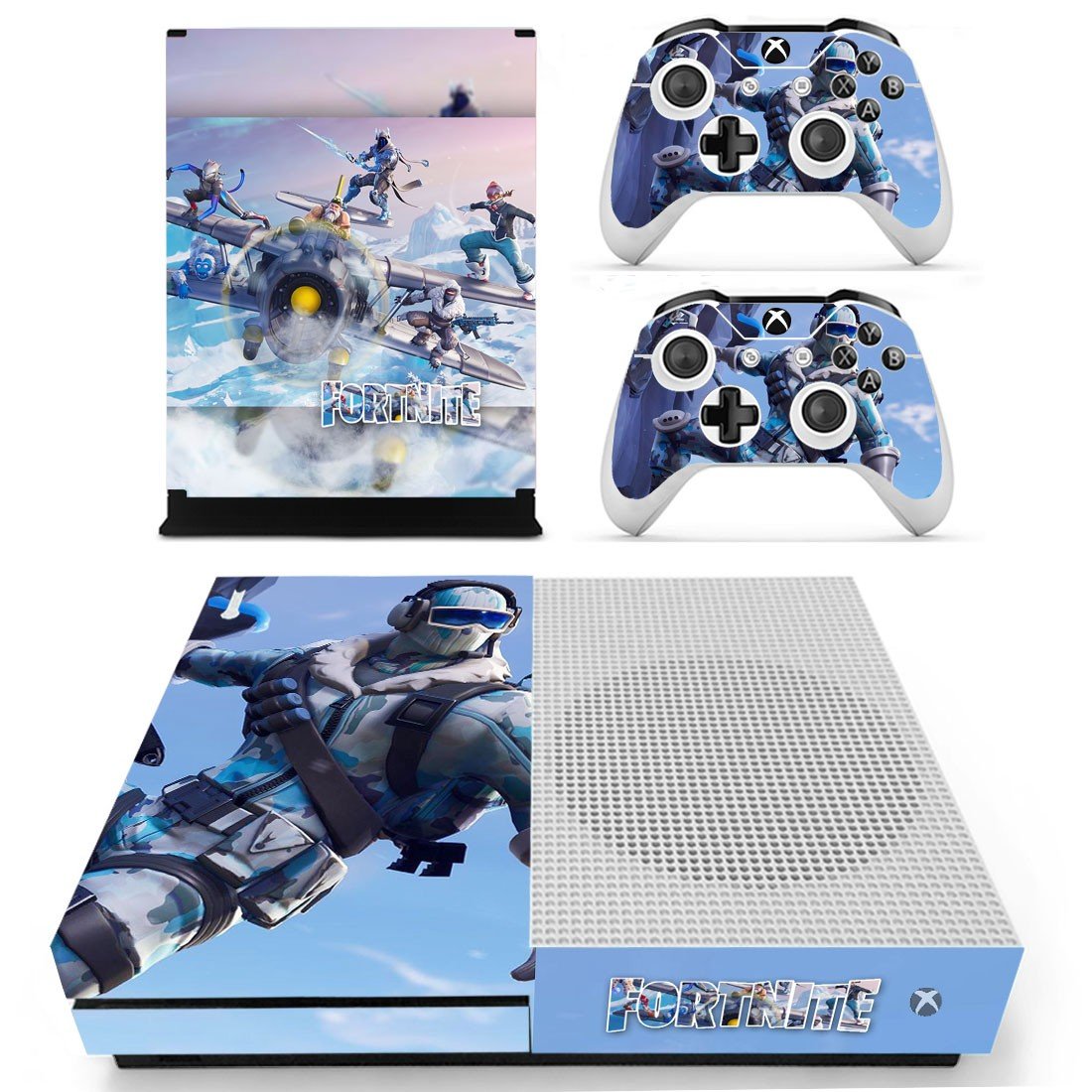 Fortnite decal skin sticker for Xbox One S console and controllers