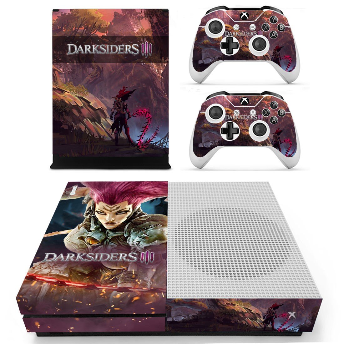 Darksiders 3 decal skin sticker for Xbox One S console and controllers