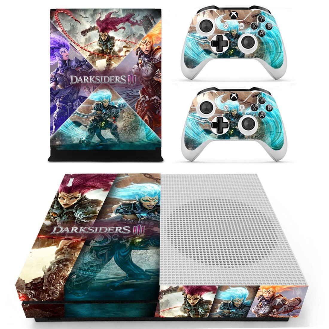 Darksiders 3 decal skin sticker for Xbox One S console and controllers