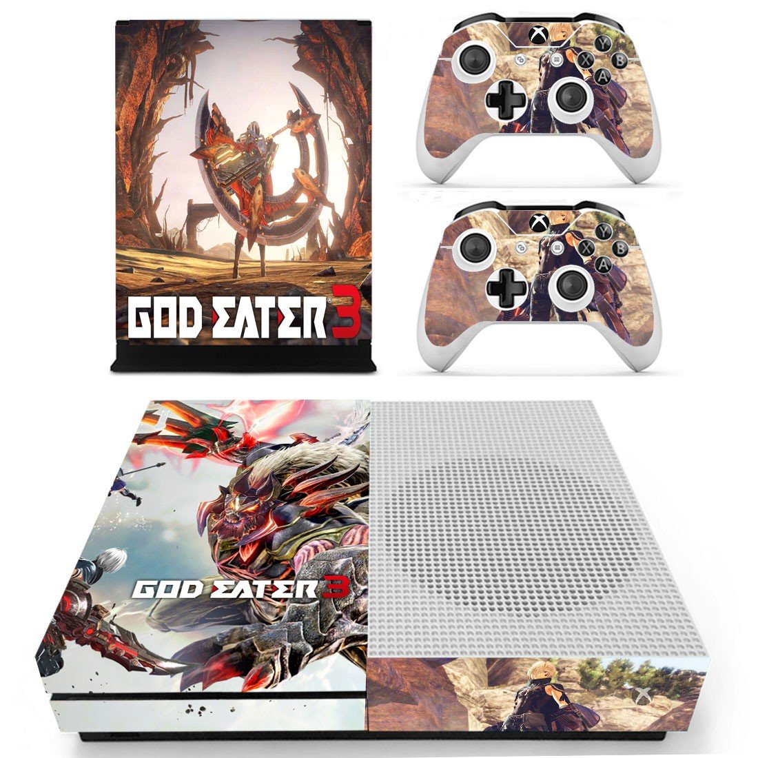 God Eater 3 decal skin sticker for Xbox One S console and controllers