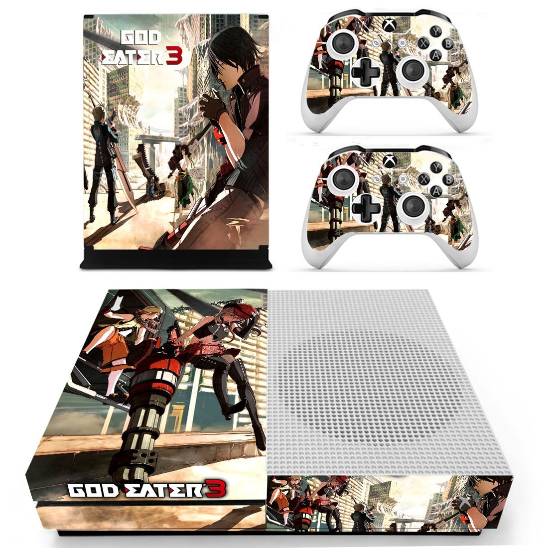 God Eater 3arts 3 decal skin sticker for Xbox One S console and controllers