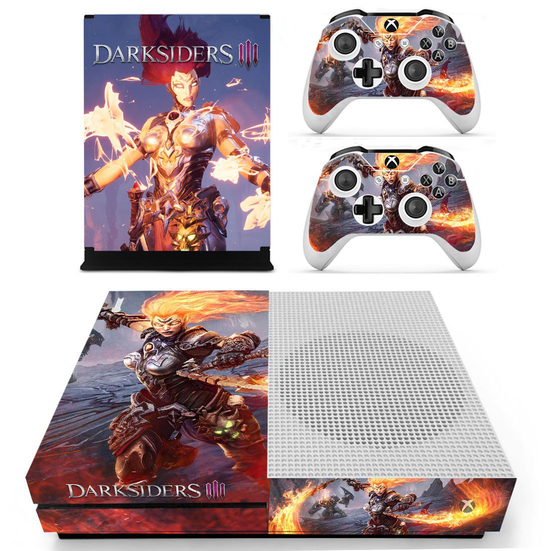 Darksiders 3 decal skin sticker for Xbox One S console and controllers