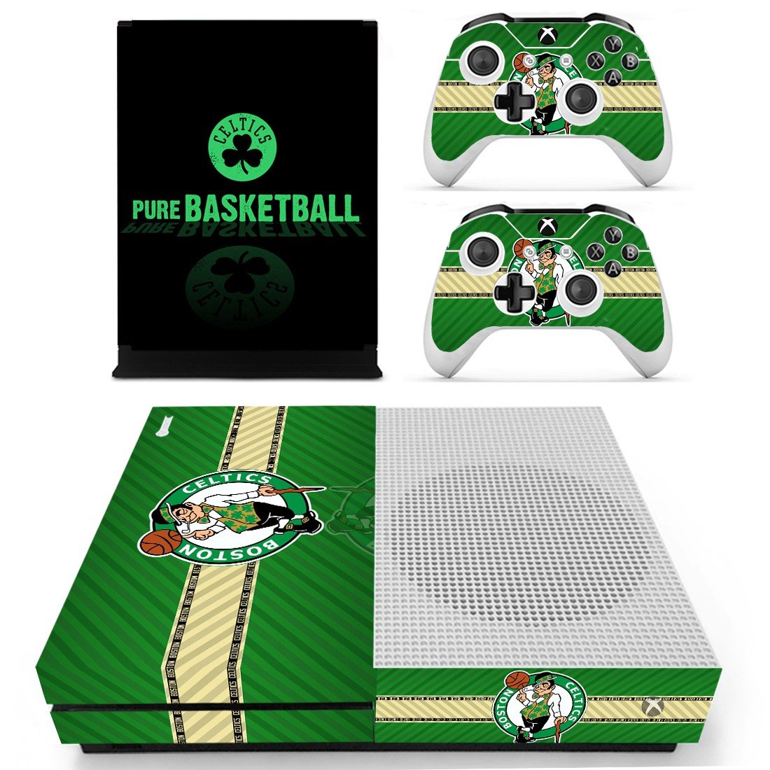 Boston Celtics decal skin sticker for Xbox One S console and controllers