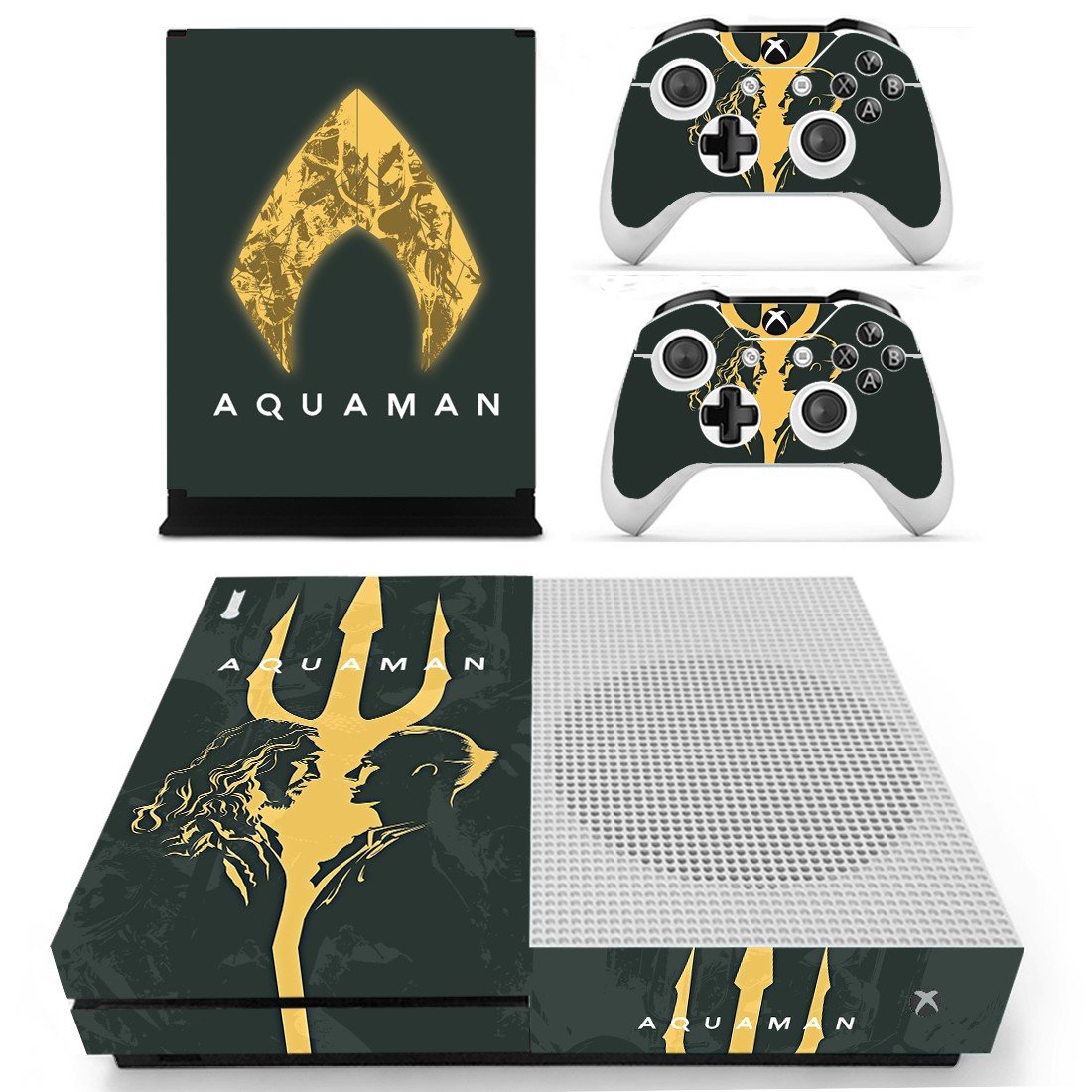 AquaMan decal skin sticker for Xbox One S console and controllers