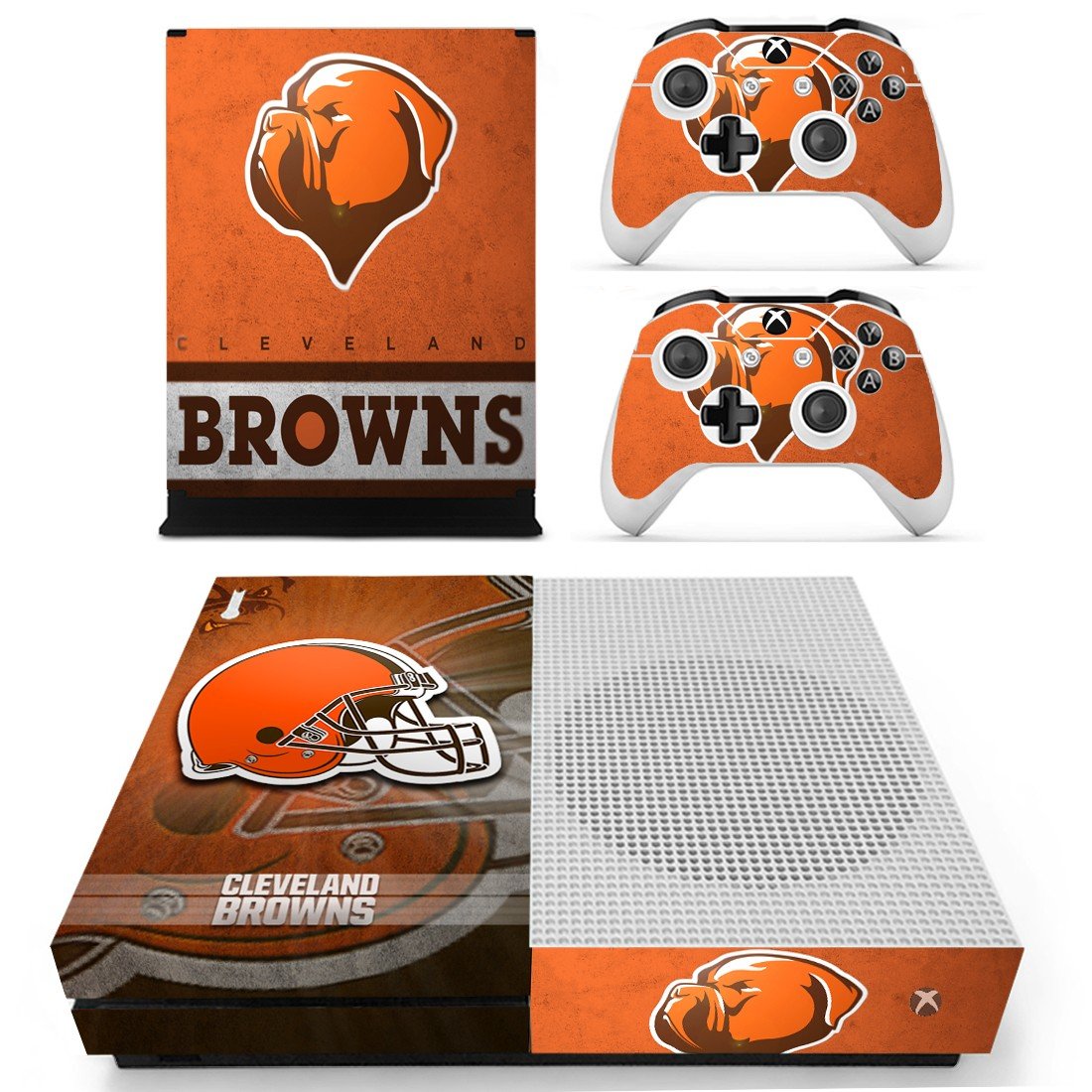 Cleveland Browns decal skin sticker for Xbox One S console and controllers