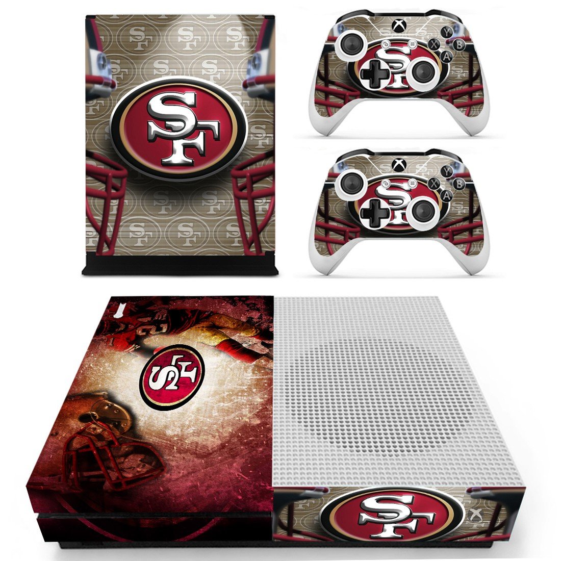 San Francisco 49ers decal skin sticker for Xbox One S console and controllers