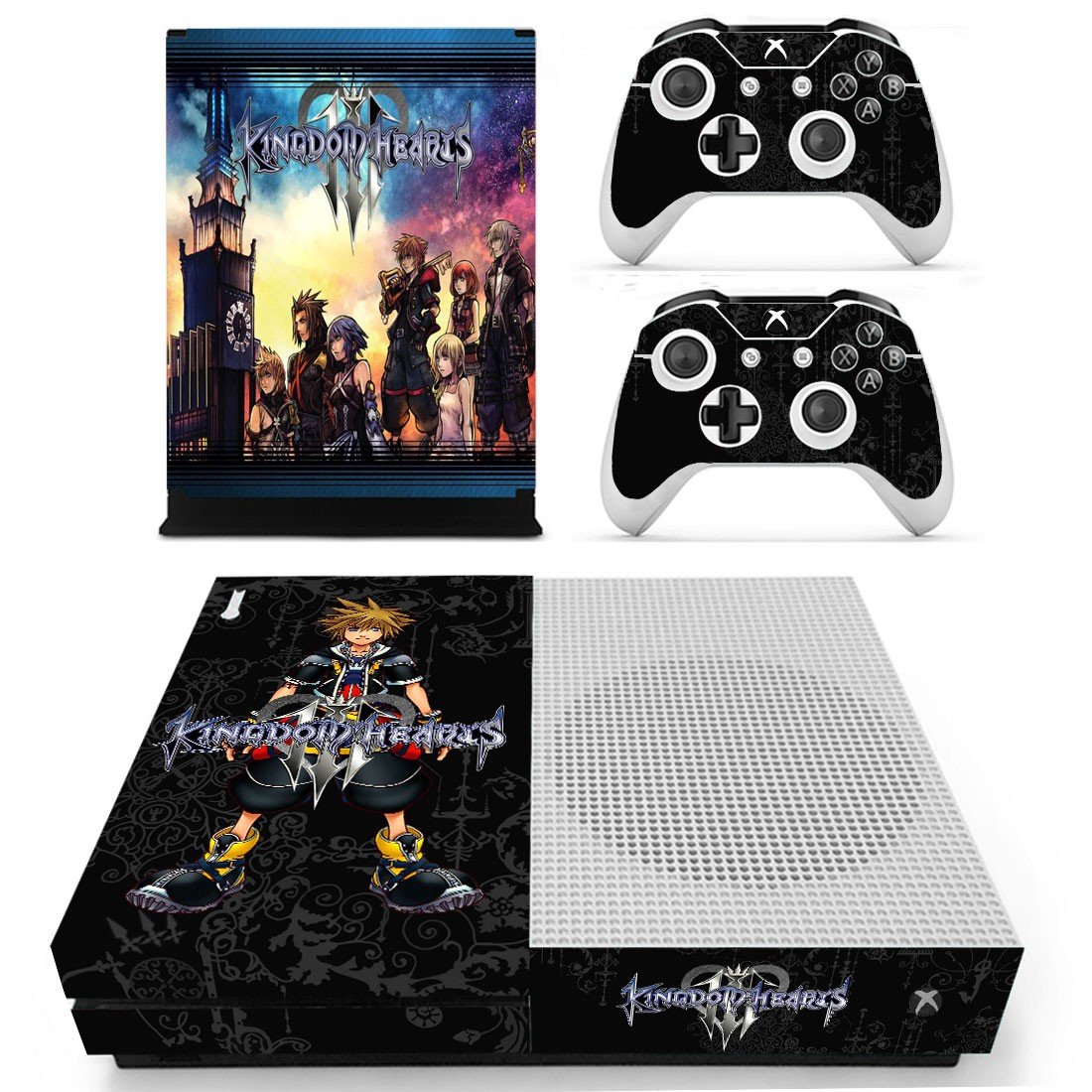 Kingdom Hearts 3 decal skin sticker for Xbox One S console and controllers