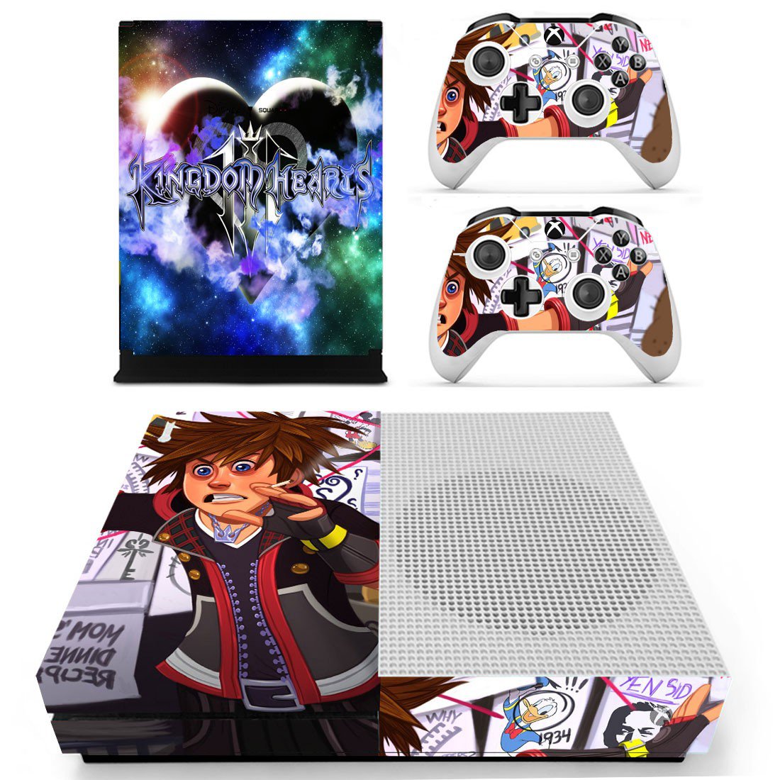 Kingdom Hearts 3 decal skin sticker for Xbox One S console and controllers