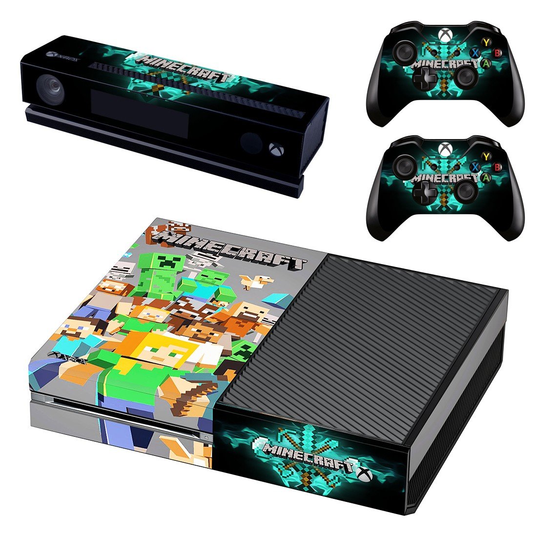 Minecraft decal skin sticker for Xbox One console and controllers