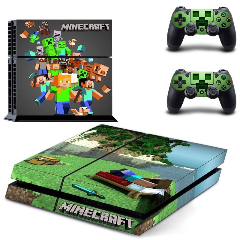 Minecraft decal skin sticker for PS4 console and controllers