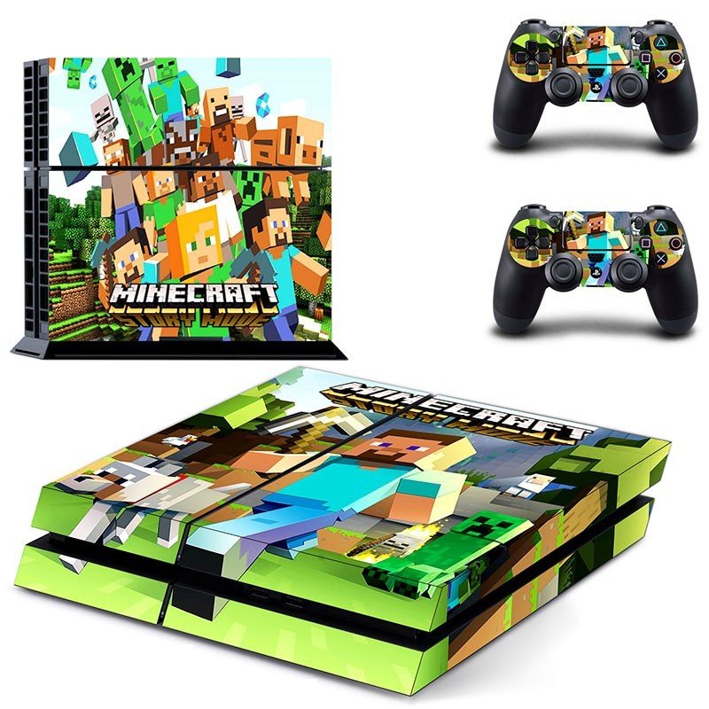 Minecraft decal skin sticker for PS4 console and controllers