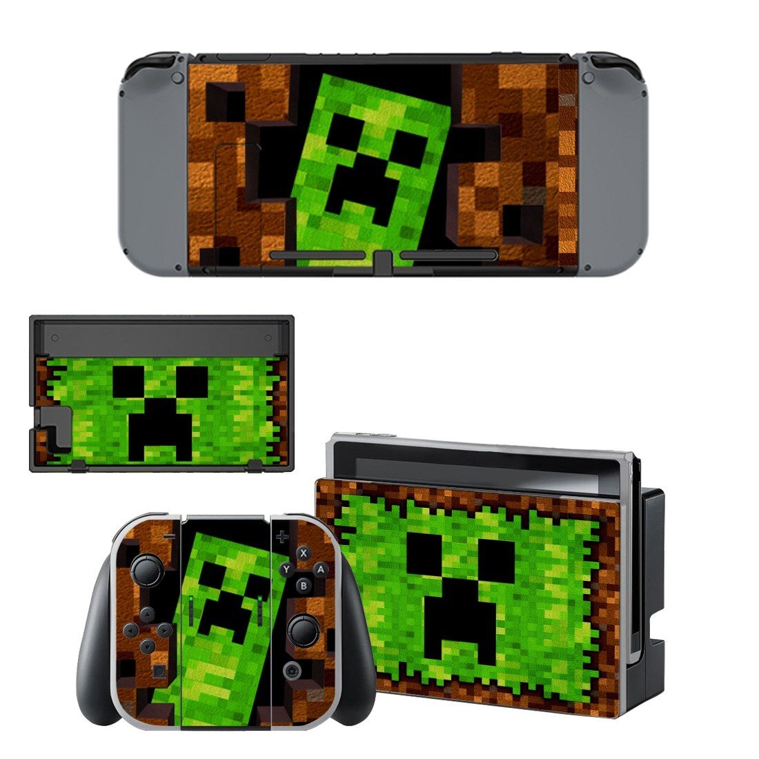 Minecraft decal skin sticker for Nintendo Switch console and controllers