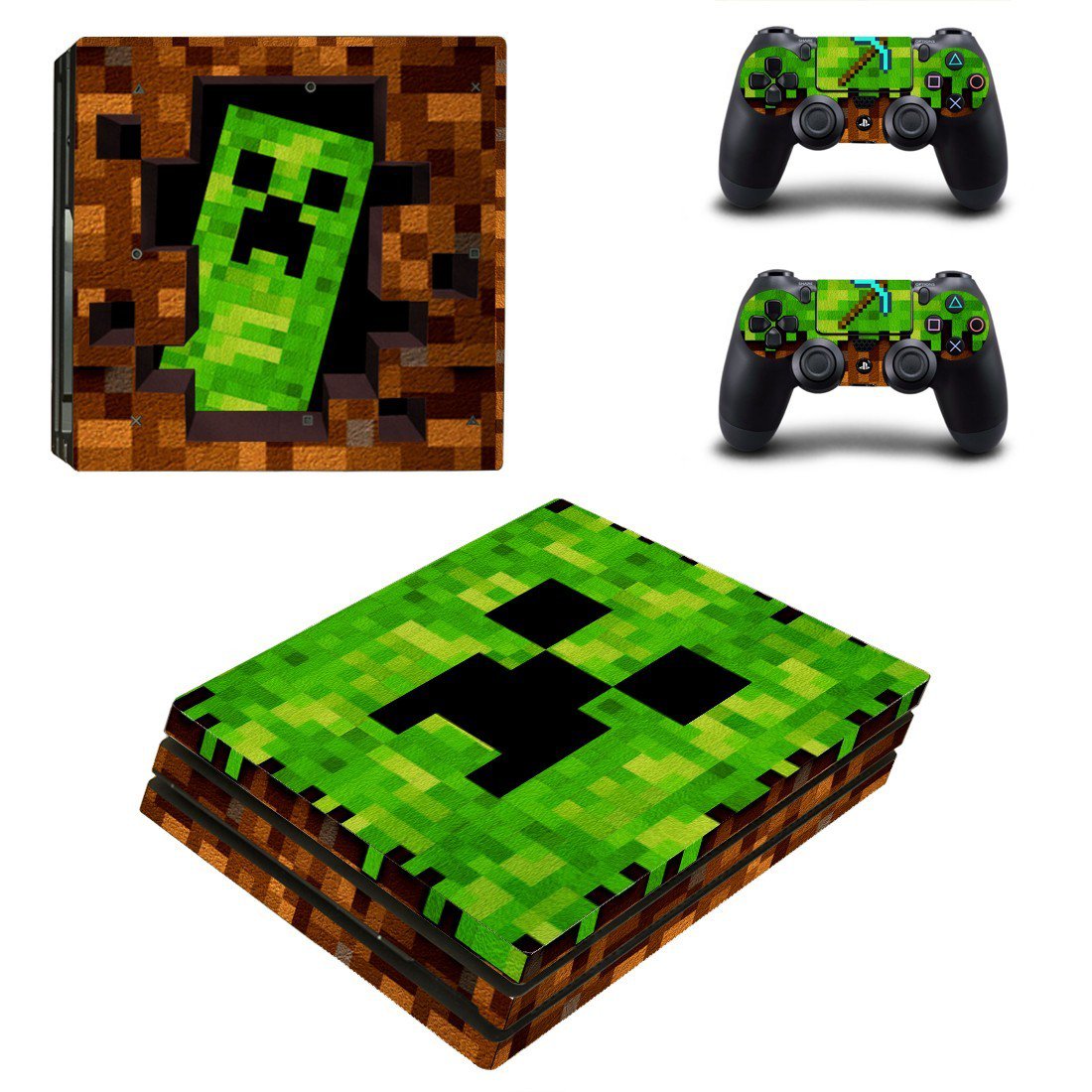 Minecraft decal skin sticker for PS4 Pro console and controllers