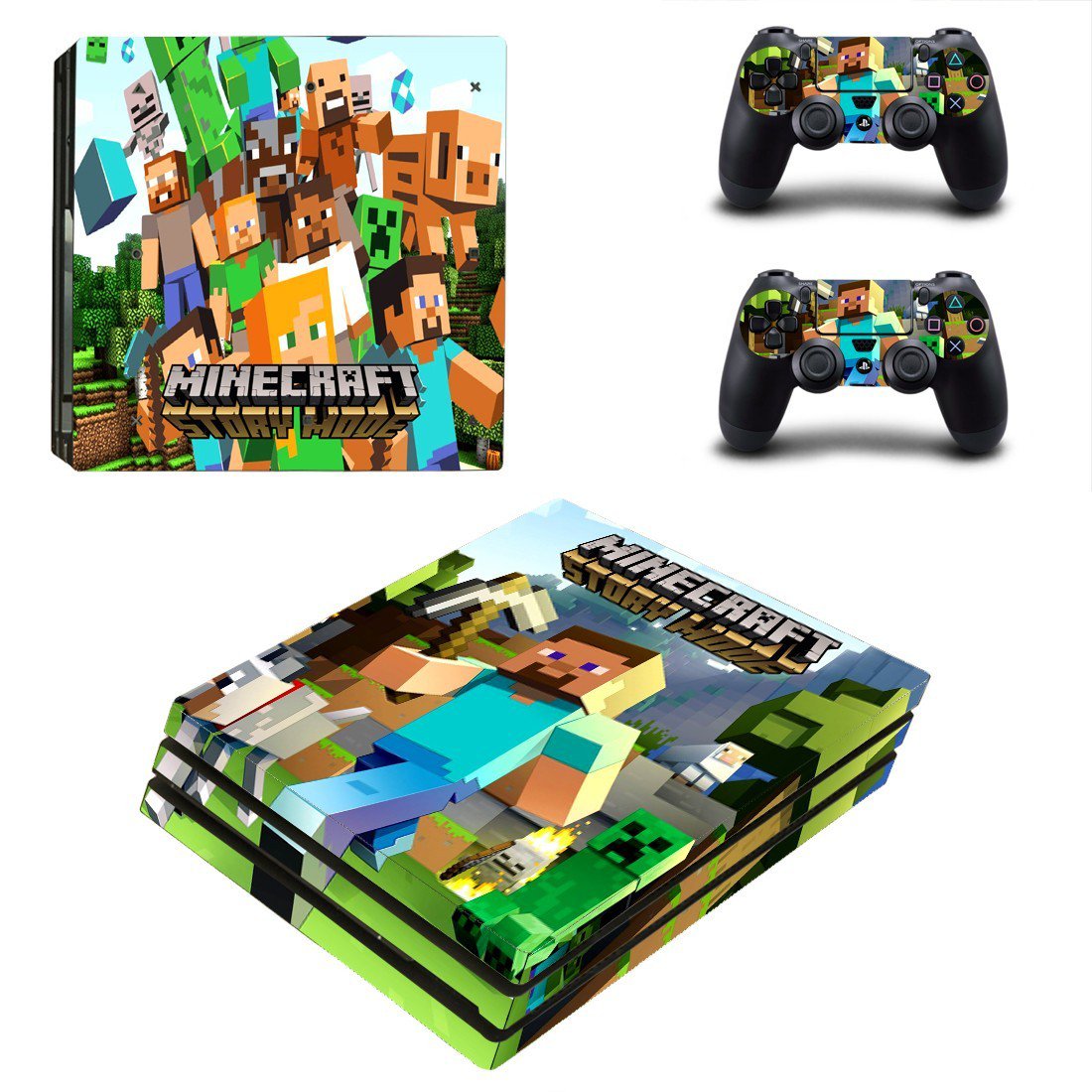 Minecraft decal skin sticker for PS4 Pro console and controllers