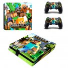 Minecraft decal skin sticker for PS4 Slim console and controllers
