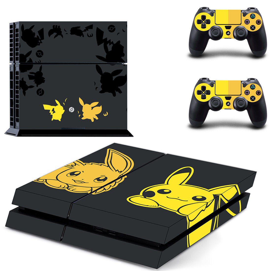Pokemon Pikachu decal skin sticker for PS4 console and controllers
