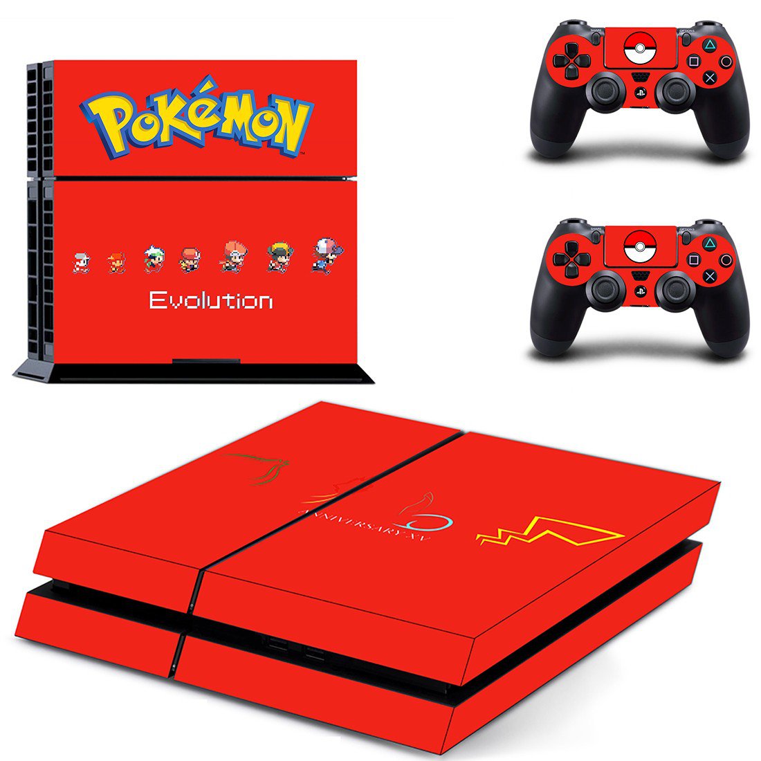 Pokemon evolution decal skin sticker for PS4 console and controllers