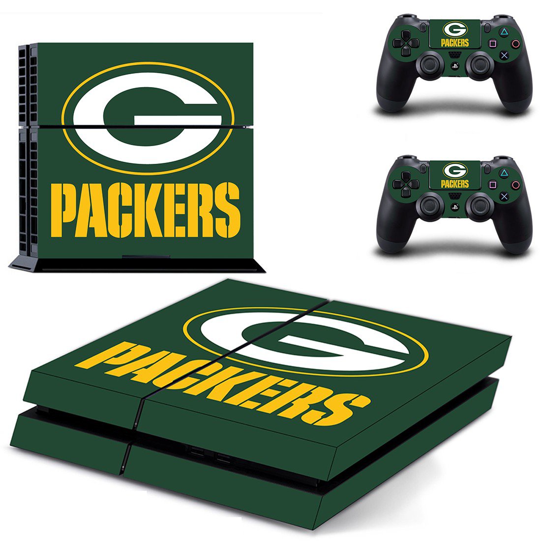 Green bay packers decal skin sticker for PS4 console and controllers