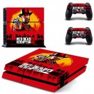 Red Dead Redemption 2 decal skin sticker for PS4 console and controllers