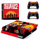 Red Dead Redemption 2 decal skin sticker for PS4 console and controllers