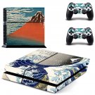Hokusai decal skin sticker for PS4 console and controllers