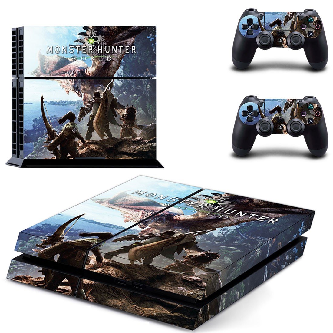 Monster Hunter World decal skin sticker for PS4 console and controllers
