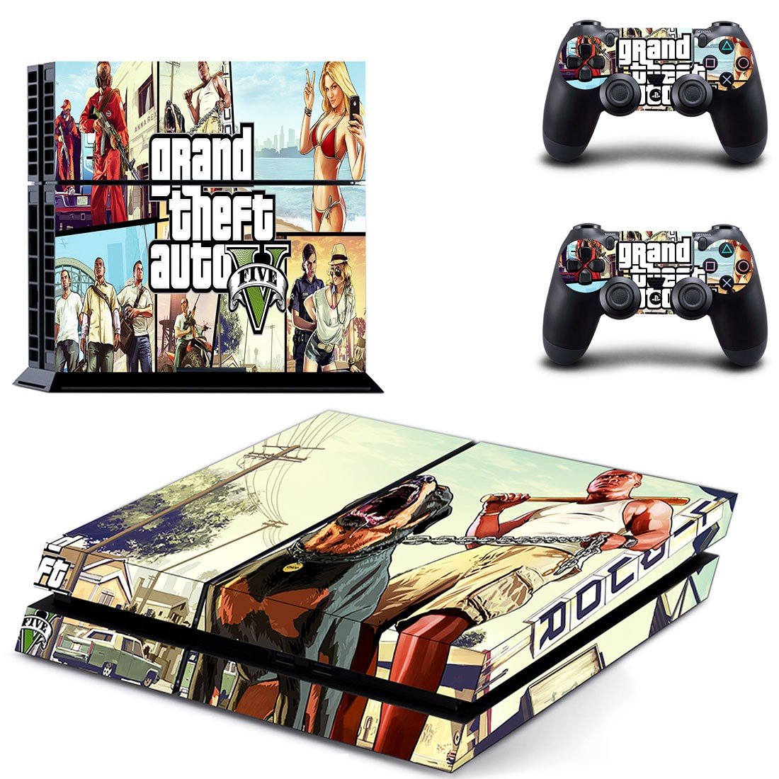 Greand Theft Auto 5 decal skin sticker for PS4 console and controllers