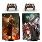 Final Fantasy decal skin for PS5 digital Console with 2 Controllers