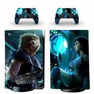 Final Fantasy 7 decal skin for PS5 digital Console with 2 Controllers