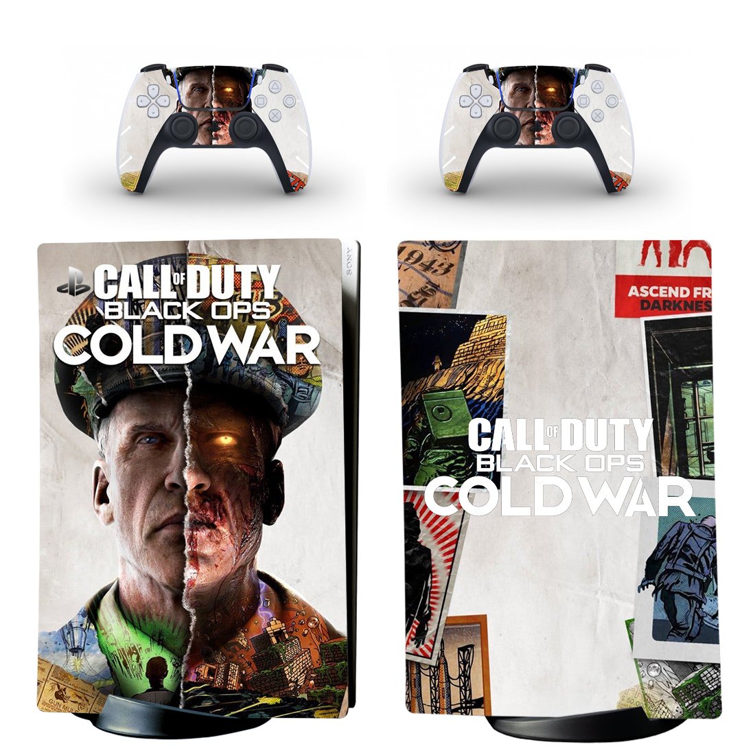 Black ops Coldwar decal skin for PS5 digital Console with 2 Controllers