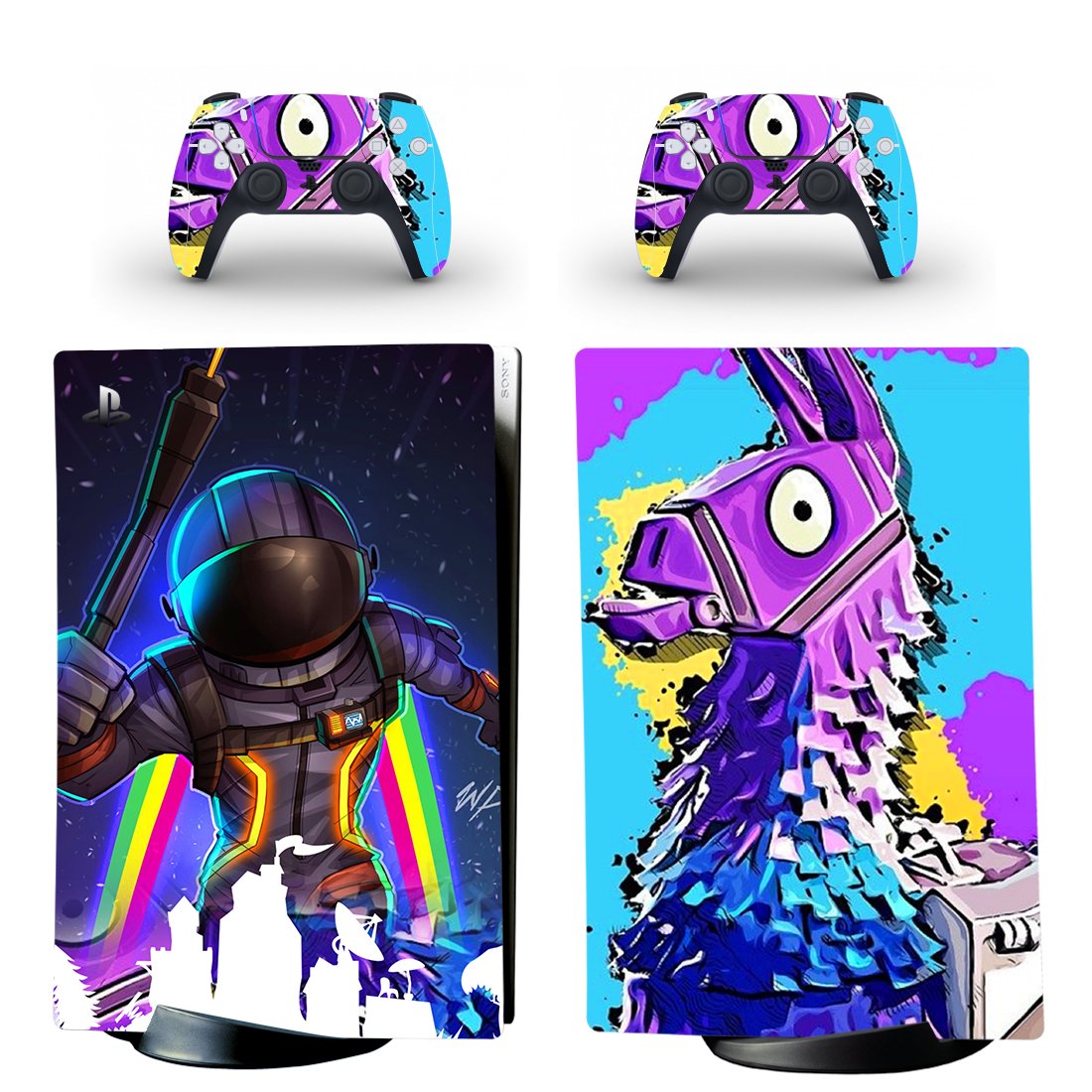 Fortnite decal skin for PS5 digital Console with 2 Controllers