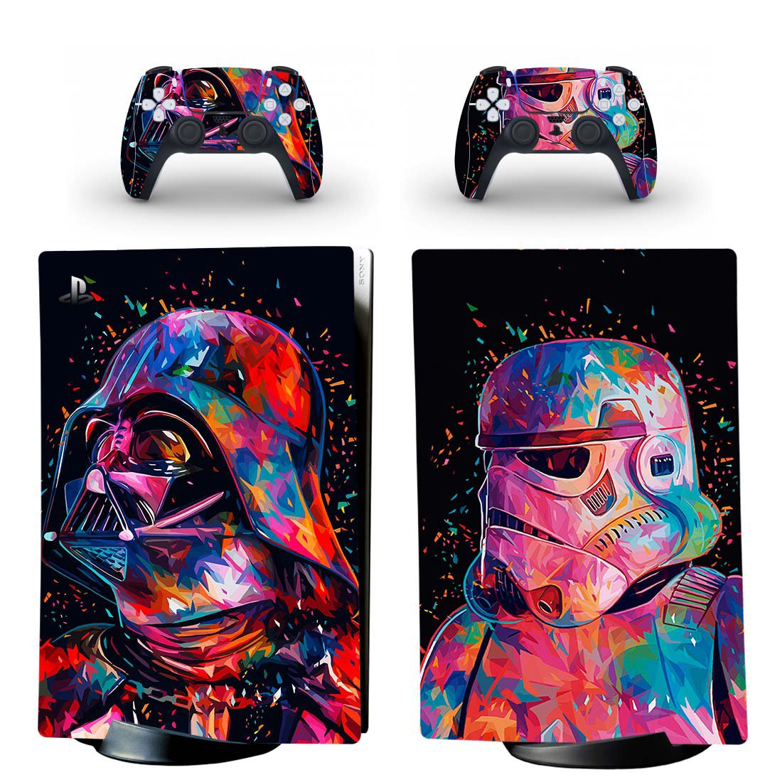 Darth Vader Stormtrooper decal skin for PS5 digital Console with 2 Controllers