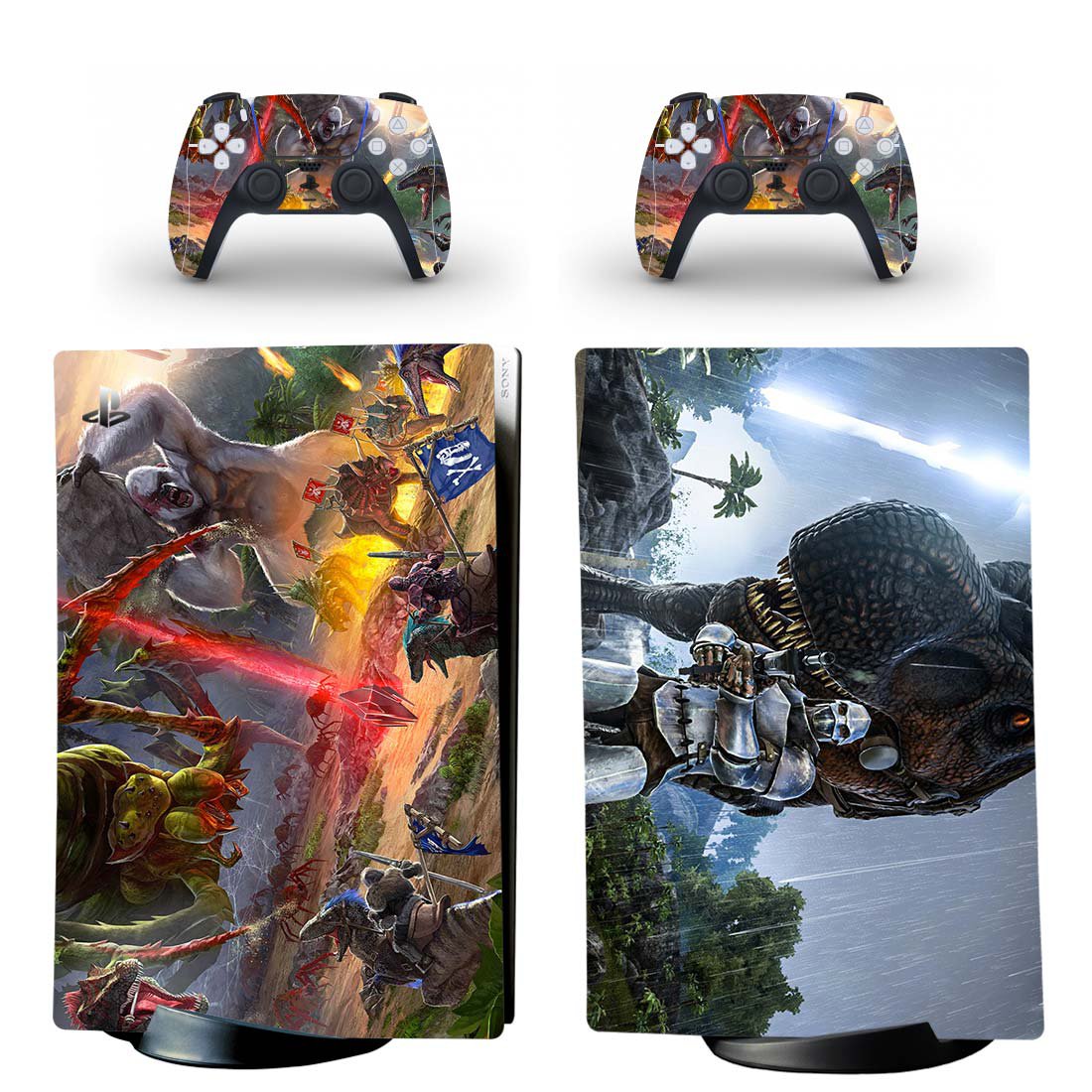Ark Survival Evolved decal skin for PS5 digital Console with 2 Controllers